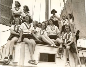 Historical Camp Sealth boating girls