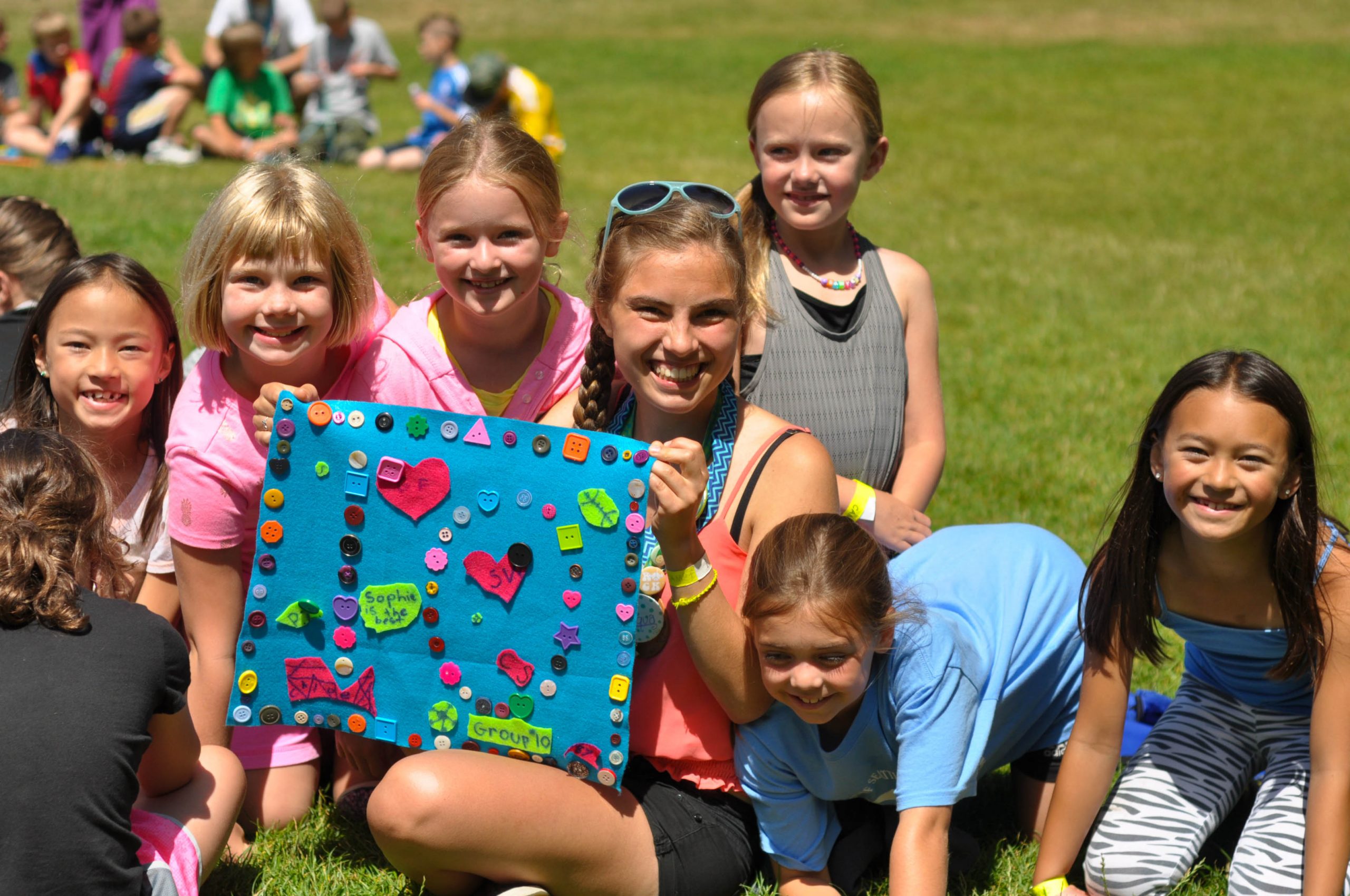 Day Campers with counselor