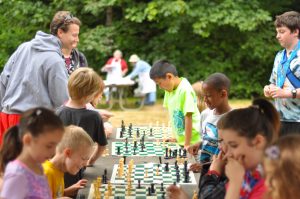Kids playing chess