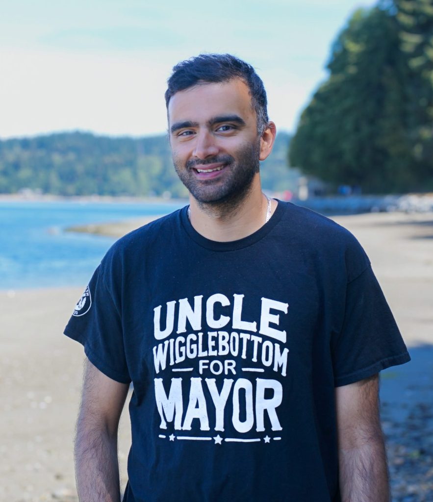 Omar Malik on the shores of camp Sealth
