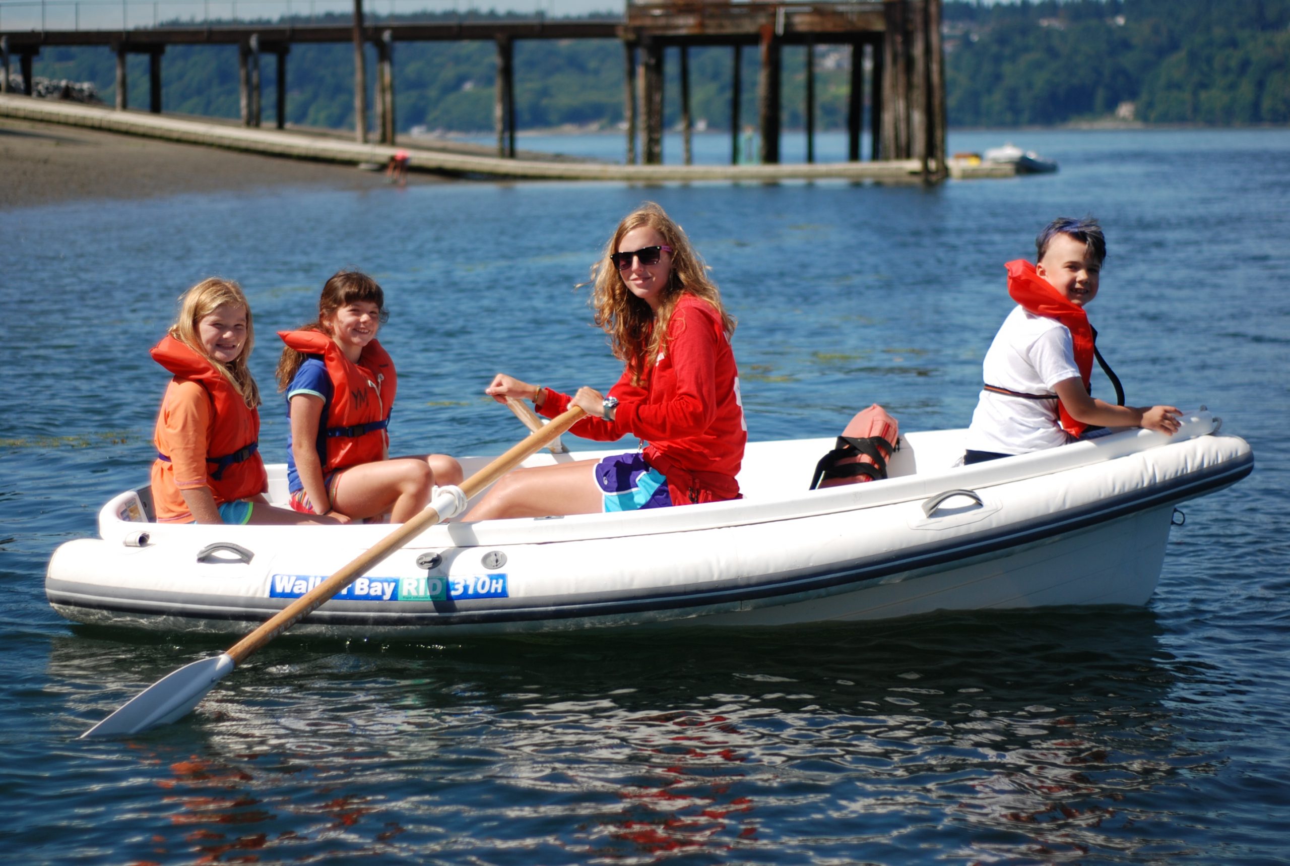 Camp Sealth Campers on Row Boat