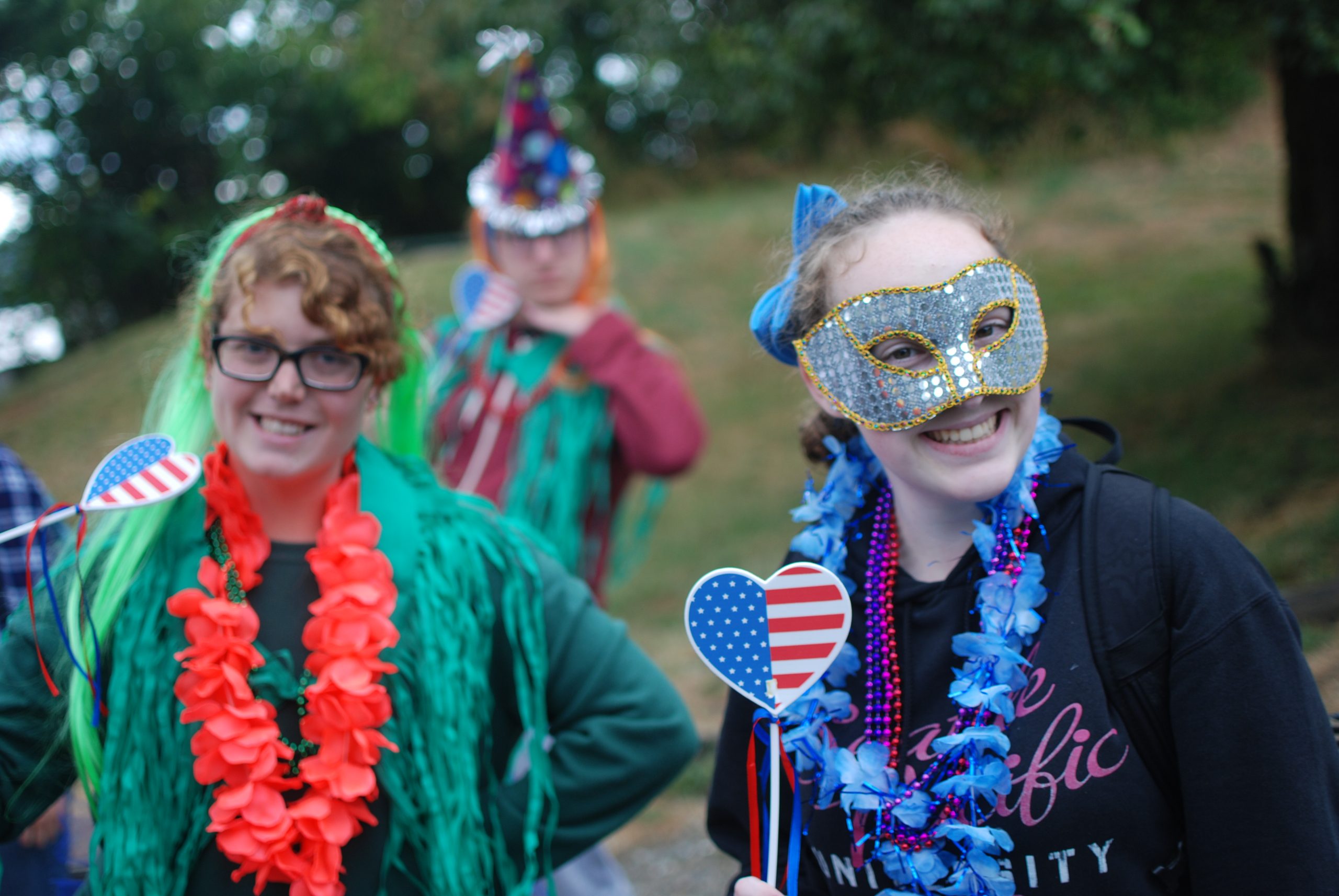 Staff wearing costumes