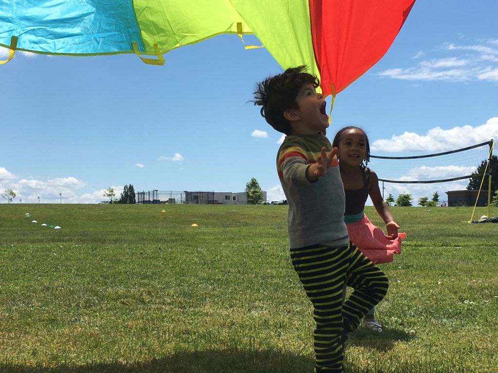 Parachute Games at Camp Fire Picnic