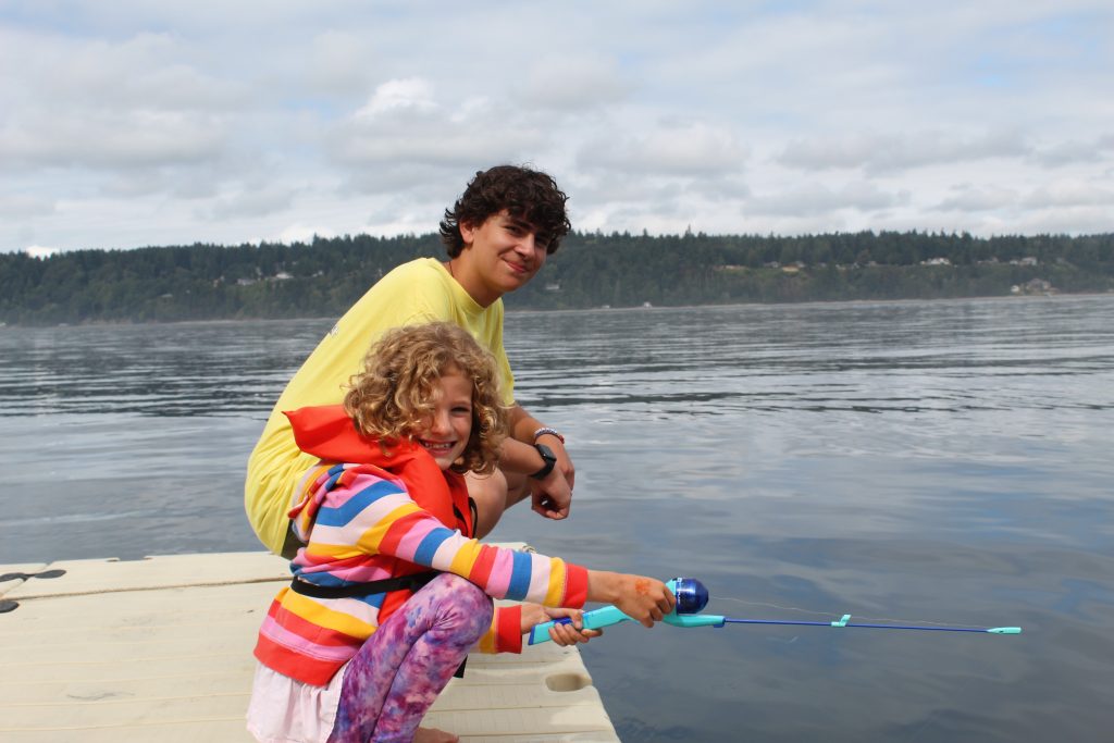 camper and lead fishing