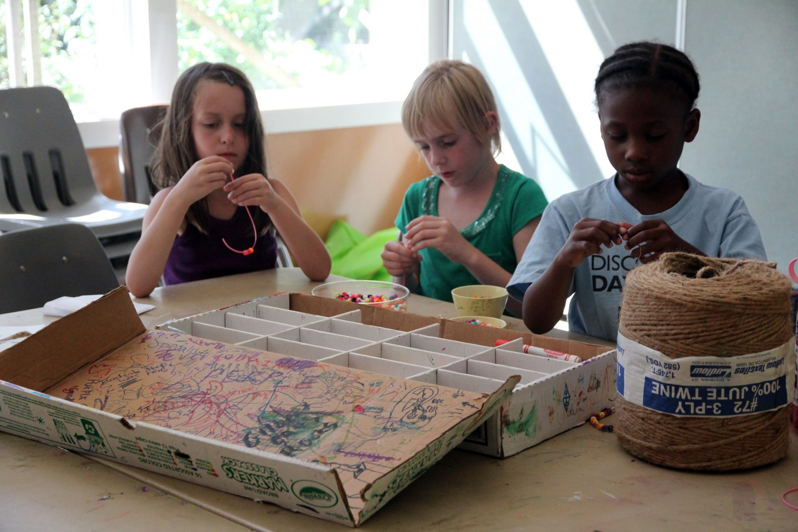 Kids at arts and crafts